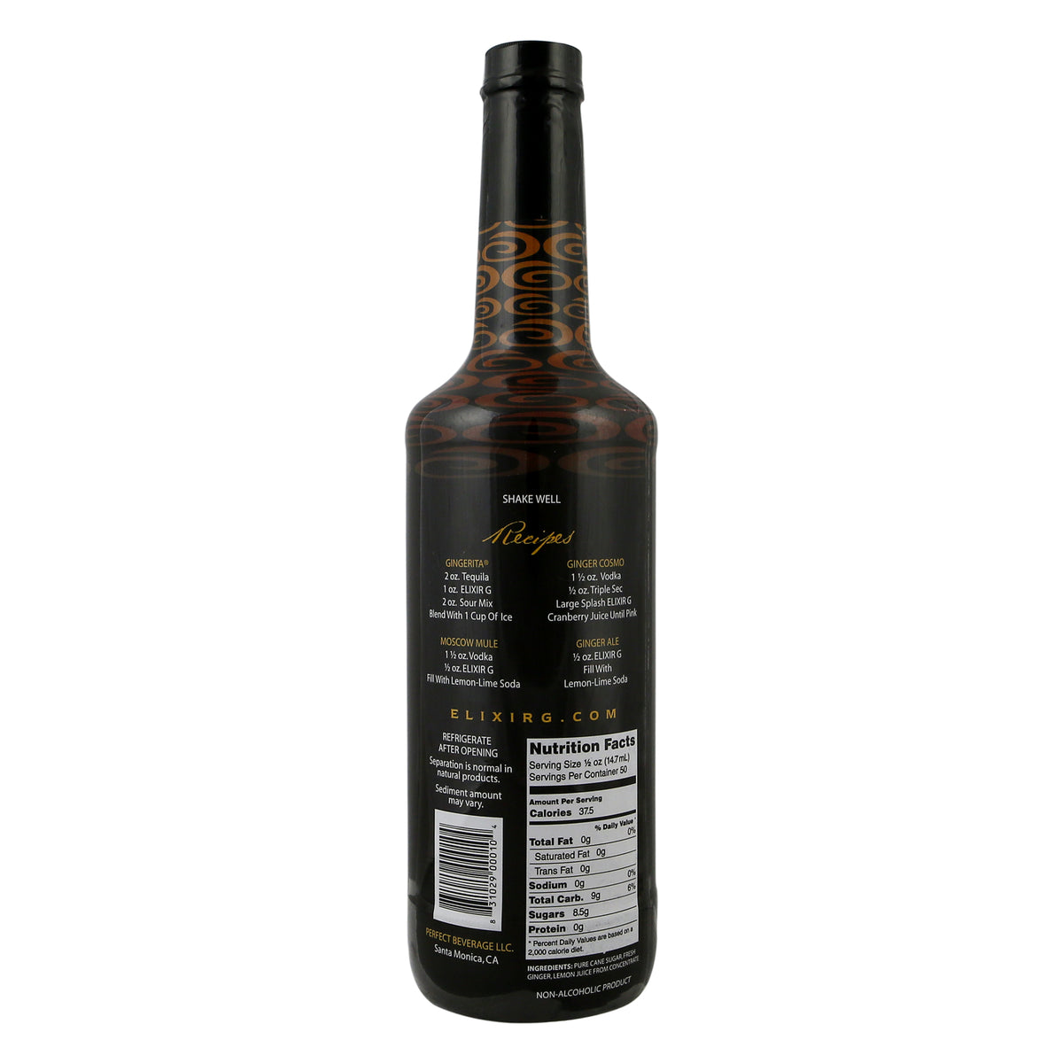 Elixir G Ginger Cocktail Mix 25.4 oz / 750 ml - Product